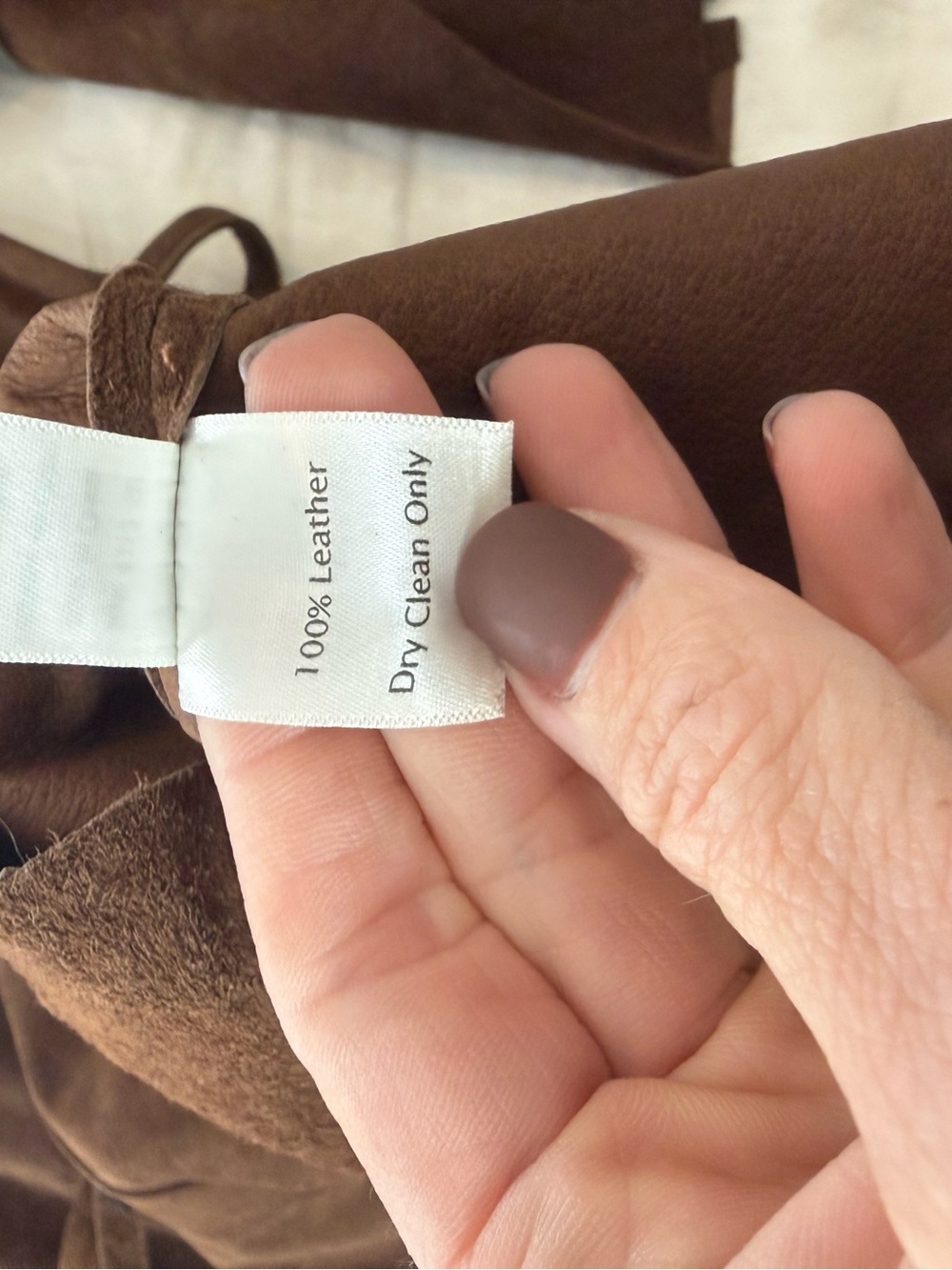 Ecru Suede Button-Front Brown Long Jacket with Belt NWT 1400 - Picture 8 of 11